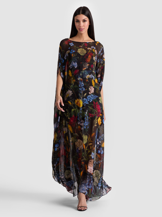 SOCIAL HOUR BLACK-LINN CAPE MAXI DRESS