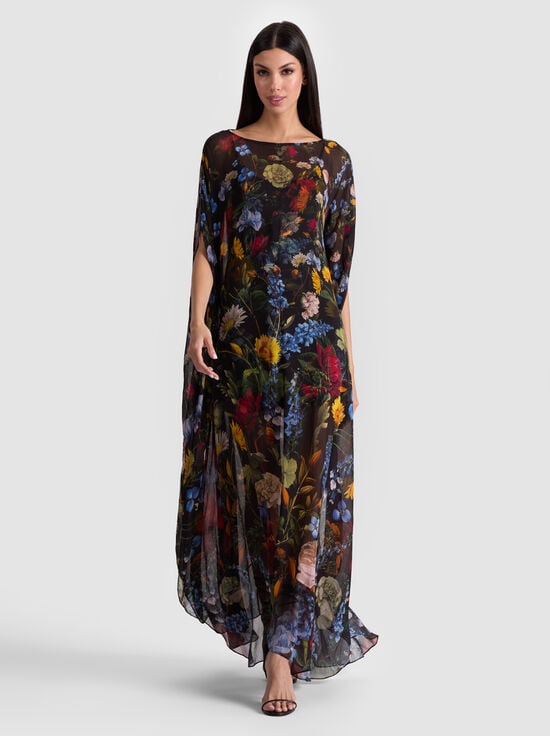 SOCIAL HOUR BLACK-LINN CAPE MAXI DRESS
