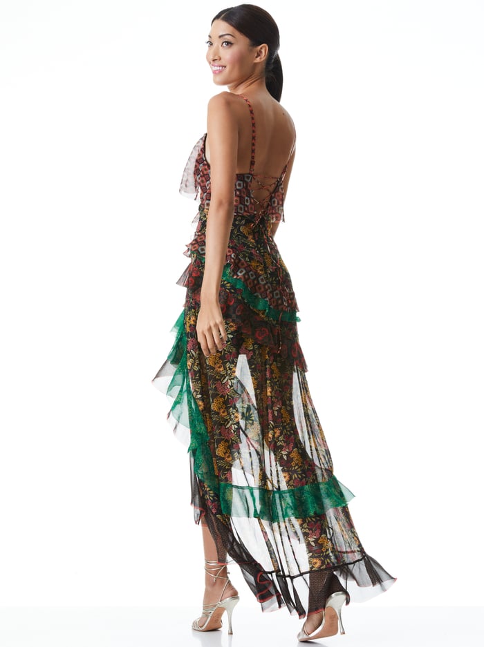 LAVERNE LACE BACK GOWN - NOMAD MULTI image 1 - Alice And Olivia