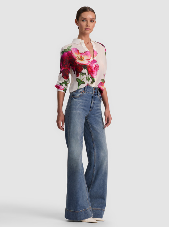 EMPRESS BLOOM OFF WHITE-WILLA SILK BLOUSE
