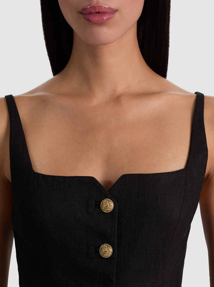 KELCEY LINEN VEST - BLACK image 4 - ALICE + OLIVIA