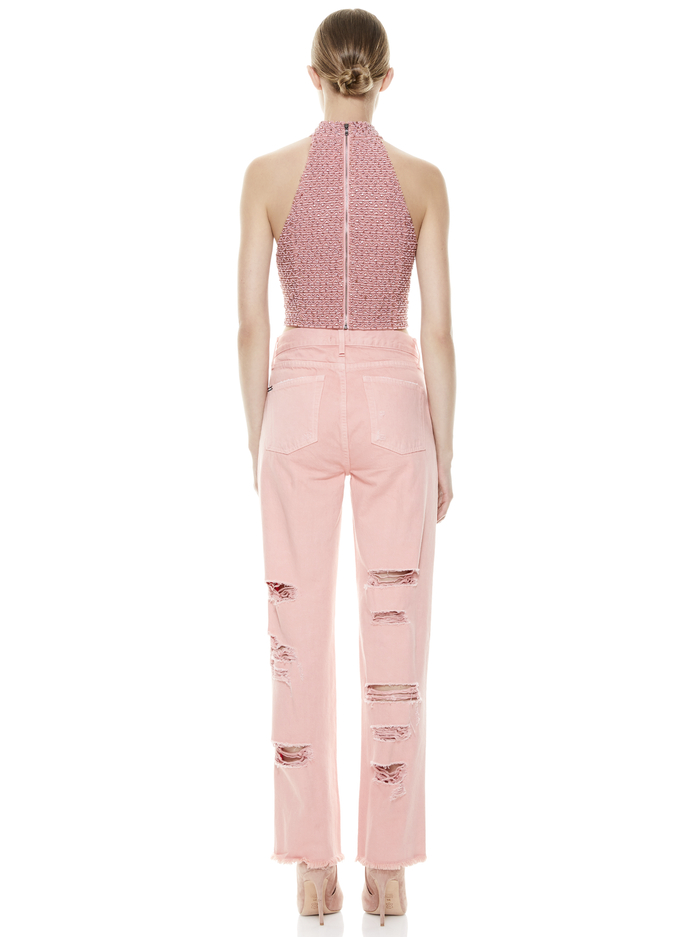 ENYA BEADED CROP TOP - ROSE image 2 - ALICE + OLIVIA