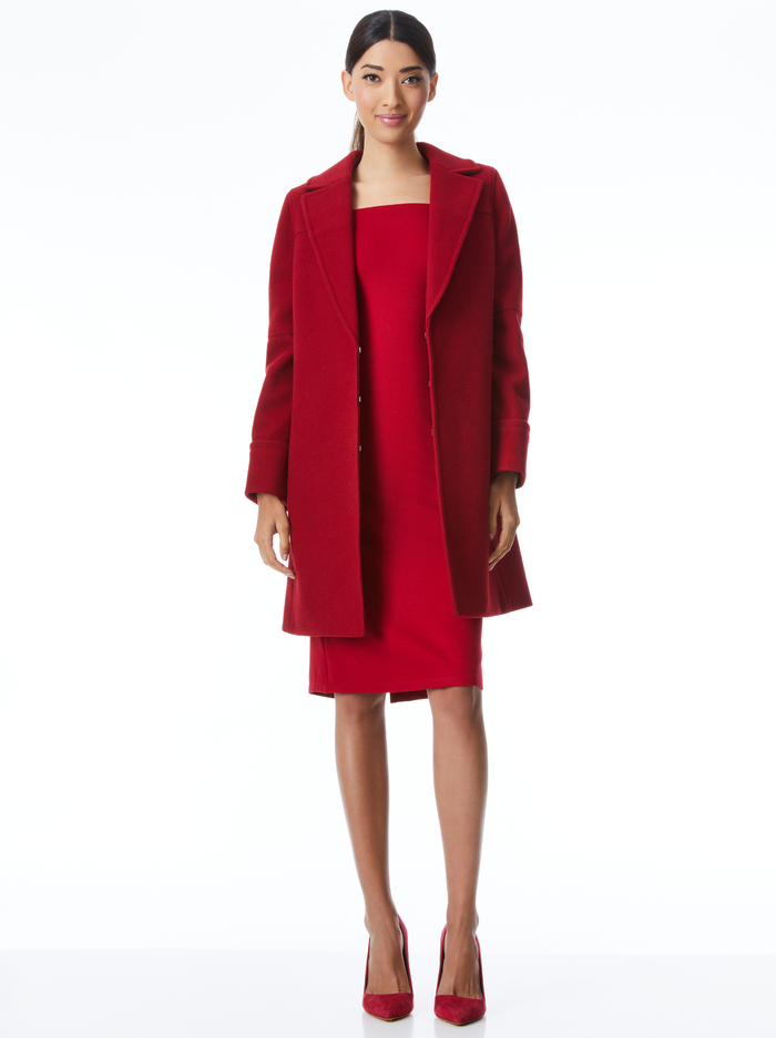 LUISANA SEAMED COAT - DEEP RUBY image 2 - Alice And Olivia