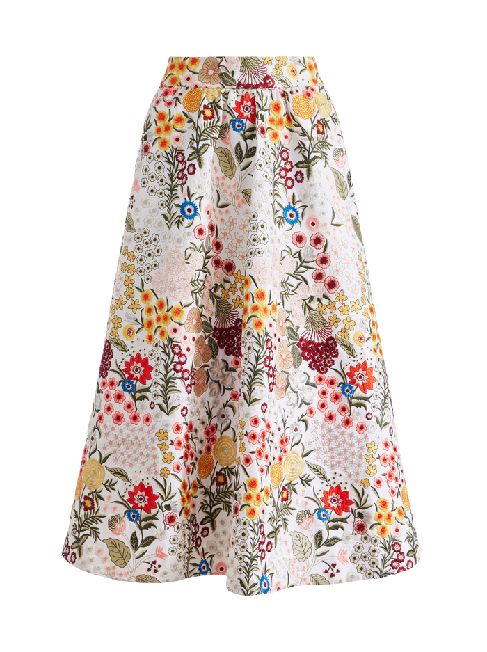 EARLA FLARE SKIRT - OFF WHITE/MULTI image 5 - Alice And Olivia