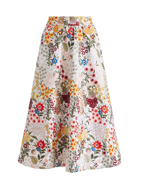 OFF WHITE/MULTI-EARLA FLARE SKIRT