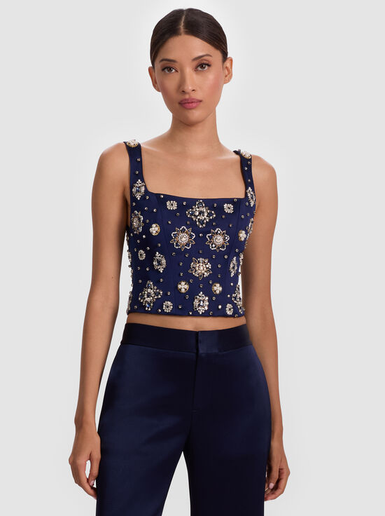 LILIANNA EMBELLISHED CORSET TOP