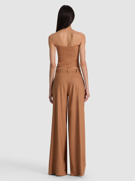 TAN-KELCEY STRAPLESS LINEN VEST
