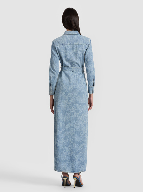 LASER PAISLEY-CHASSIDY DENIM SHIRT DRESS