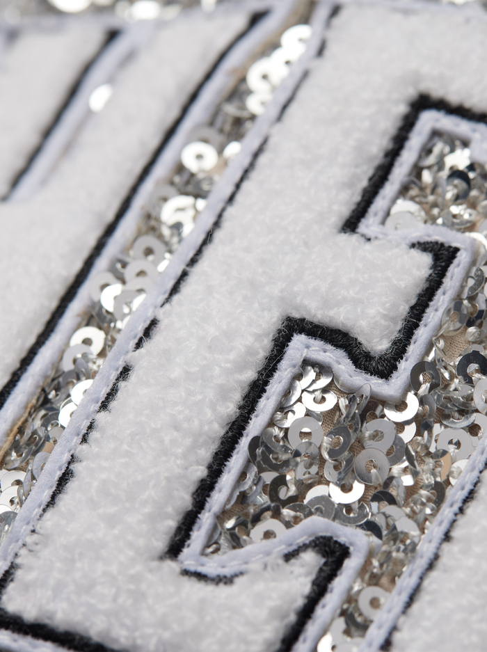 A+O X THE BEATLES KERI VARSITY JACKET - SILVER/WHITE image 1 - Alice And Olivia