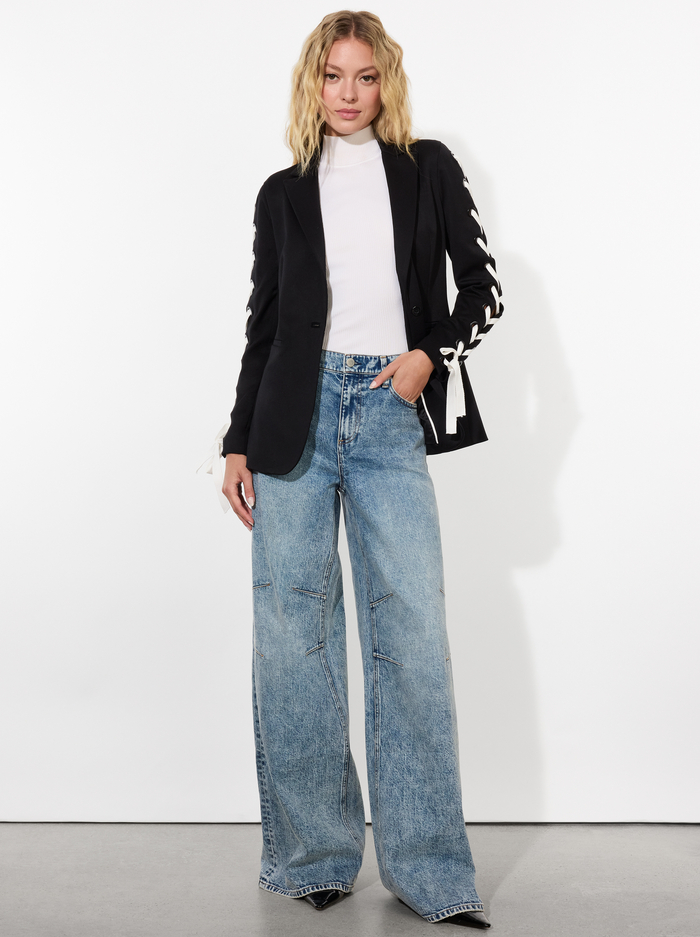 BREANN LACE UP BLAZER - BLACK image 4 - Alice And Olivia
