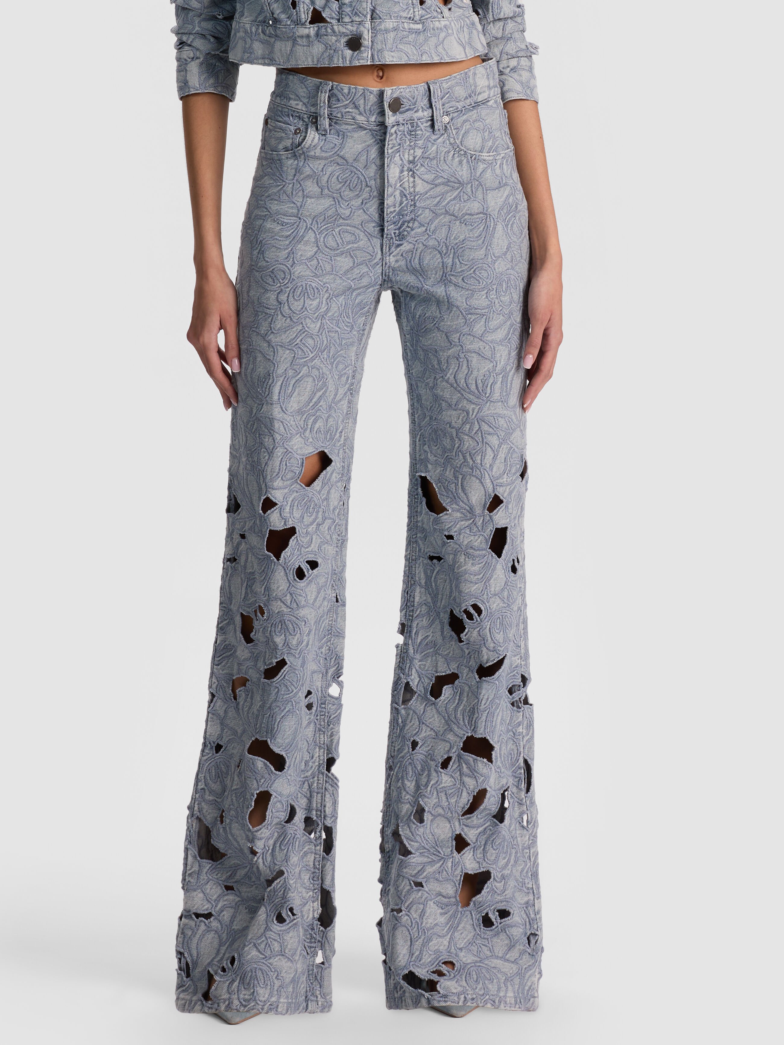 CHIC LASER-CUT JEAN in ROCKSTAR BLUE | ALICE + OLIVIA