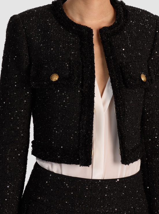 BLACK-DUMONT EMBELLISHED TWEED JACKET