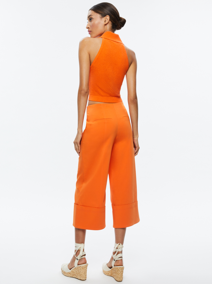 MILES COLLARED TANK - LIGHT MANGO image 2 - Alice And Olivia