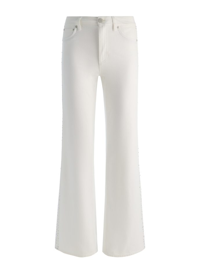 CHIC EMBELLISHED JEAN - OFF WHITE/SILVER image 5 - ALICE + OLIVIA