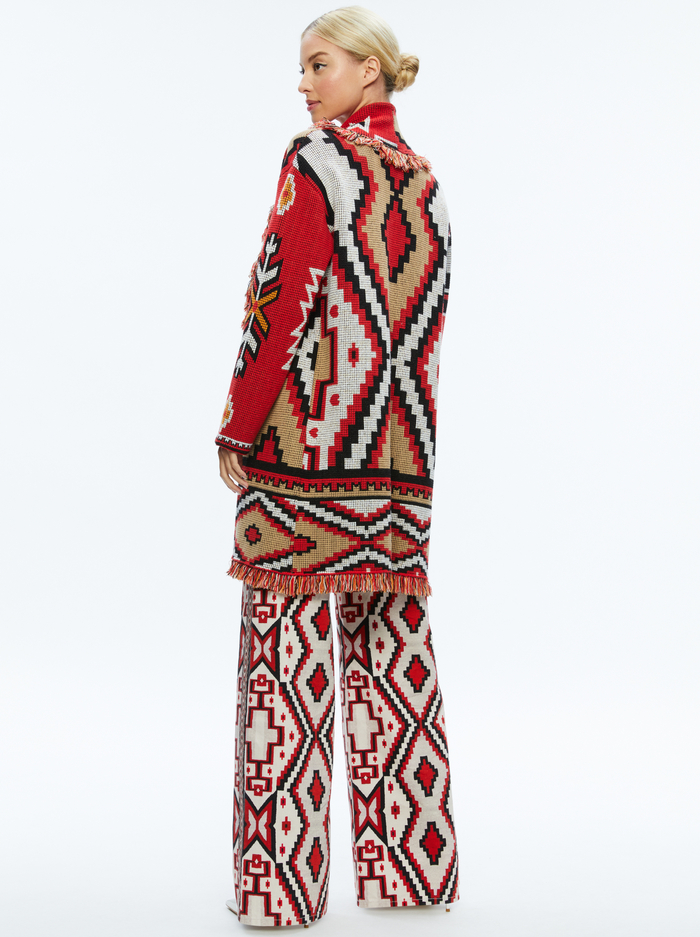 ASTRID LONG CARDIGAN - BRIGHT RUBY COMBO image 1 - Alice And Olivia