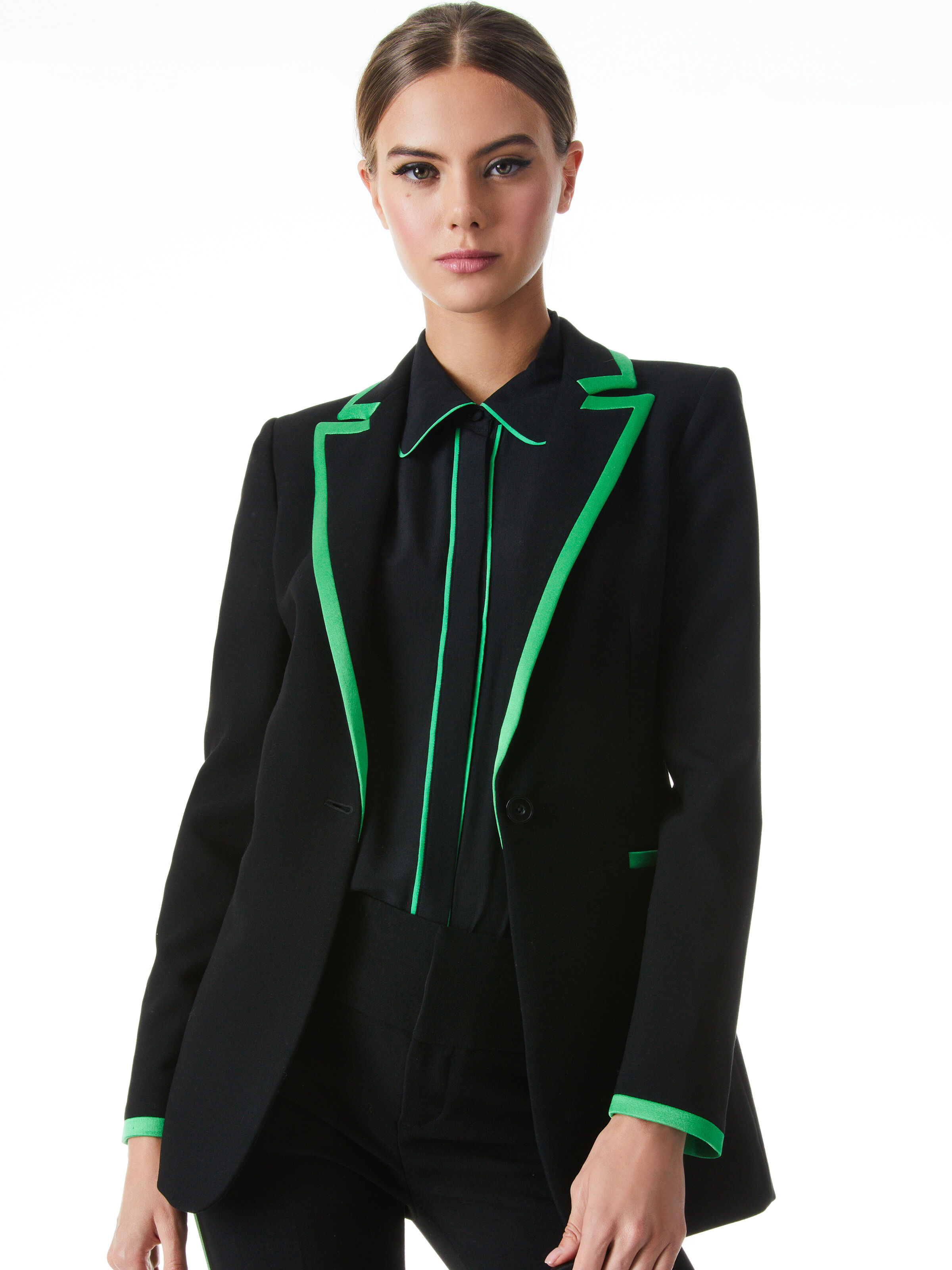 Green and discount black blazer