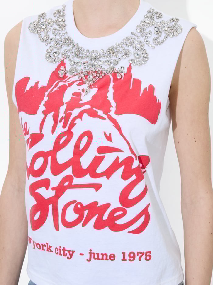 MICAH MUSCLE TANK - OFF WHITE/MULTI image 3 - Alice And Olivia