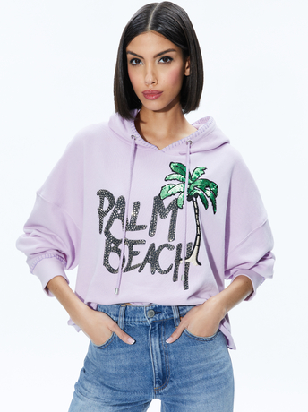LAVENDER-SUNNY BOXY CROPPED HOODIE