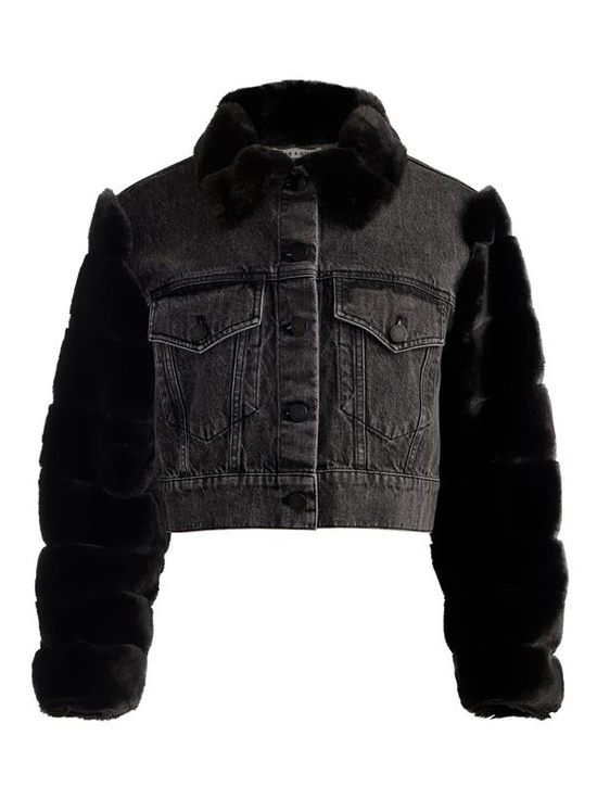 CHARLOTTE GREY-JEFF FAUX FUR DENIM JACKET