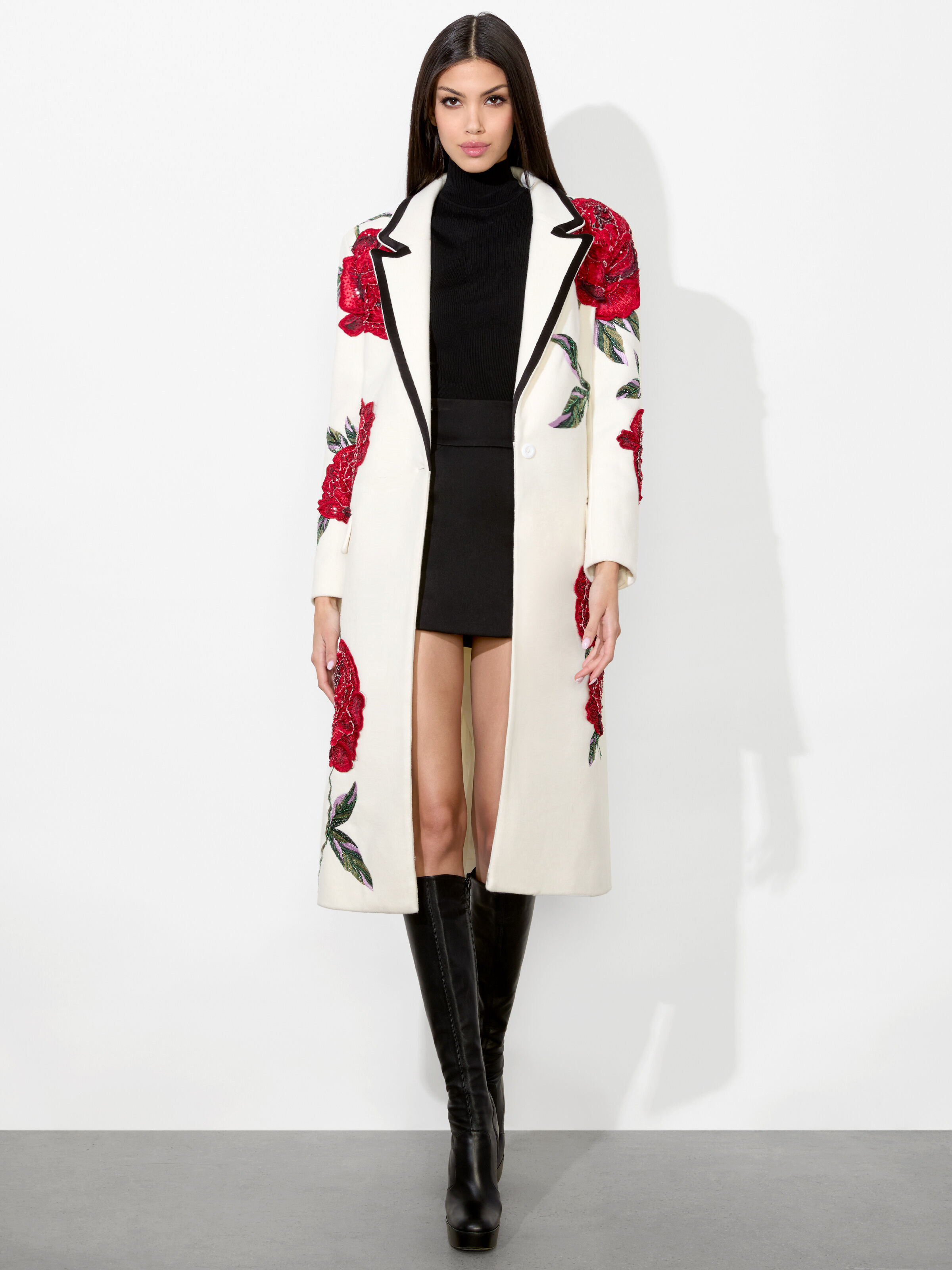 Ivan Embellished Coat In Le Parisien | Alice + Olivia