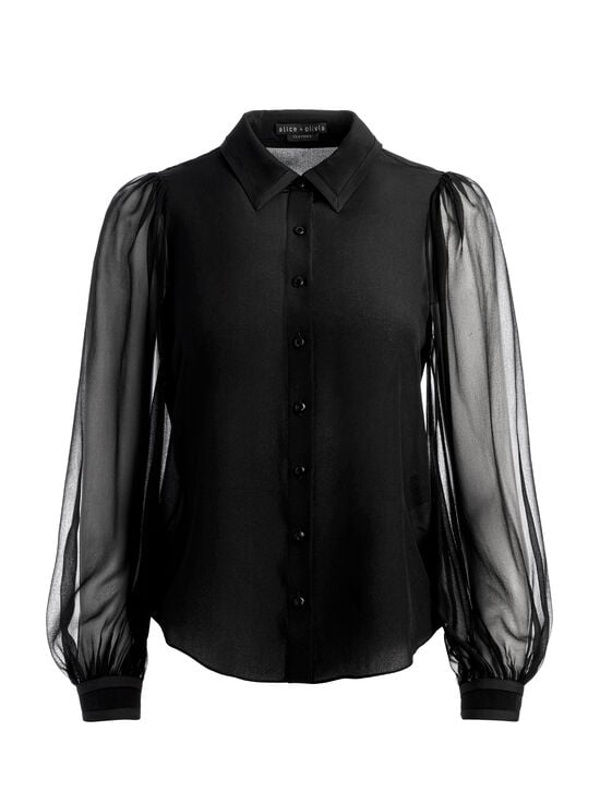 BLACK-ROANNE BUTTON DOWN