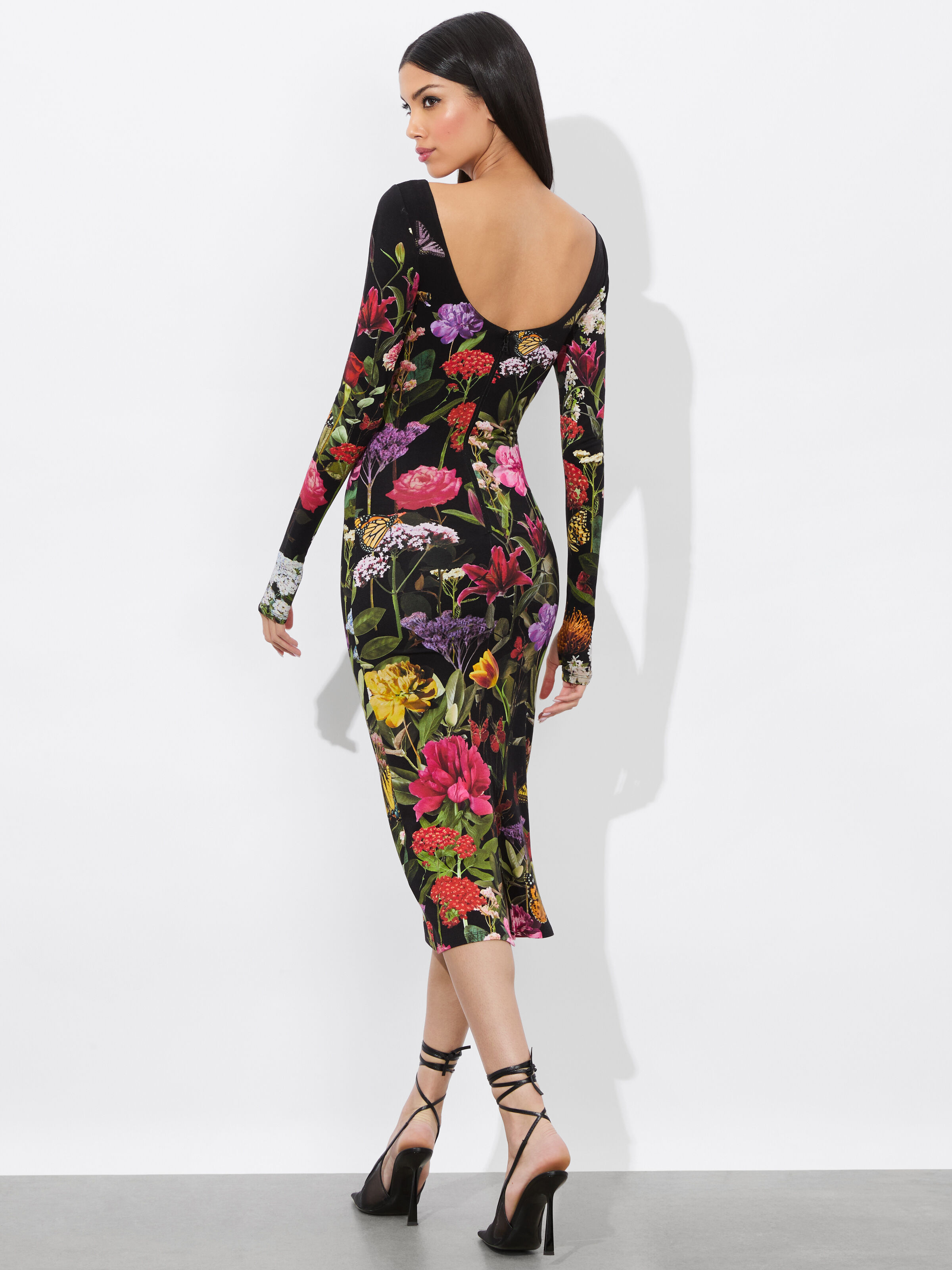 美品 alice+olivia タックフレア×テーラードドレスコート ブラックS