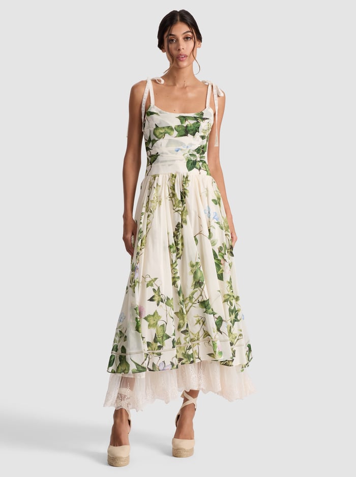 HAVEN FLARED MIDI DRESS - IVY ROMANCE image 1 - Alice And Olivia