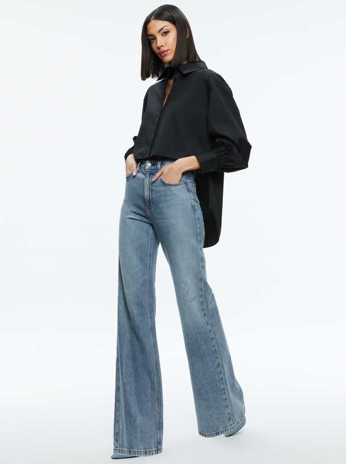 FINELY HIGH-LOW BLOUSE - BLACK image 4 - Alice And Olivia
