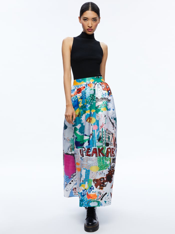 A+O X BASQUIAT TINA TEA LENGTH SKIRT - UNBREAKABLE image 2 - Alice And Olivia