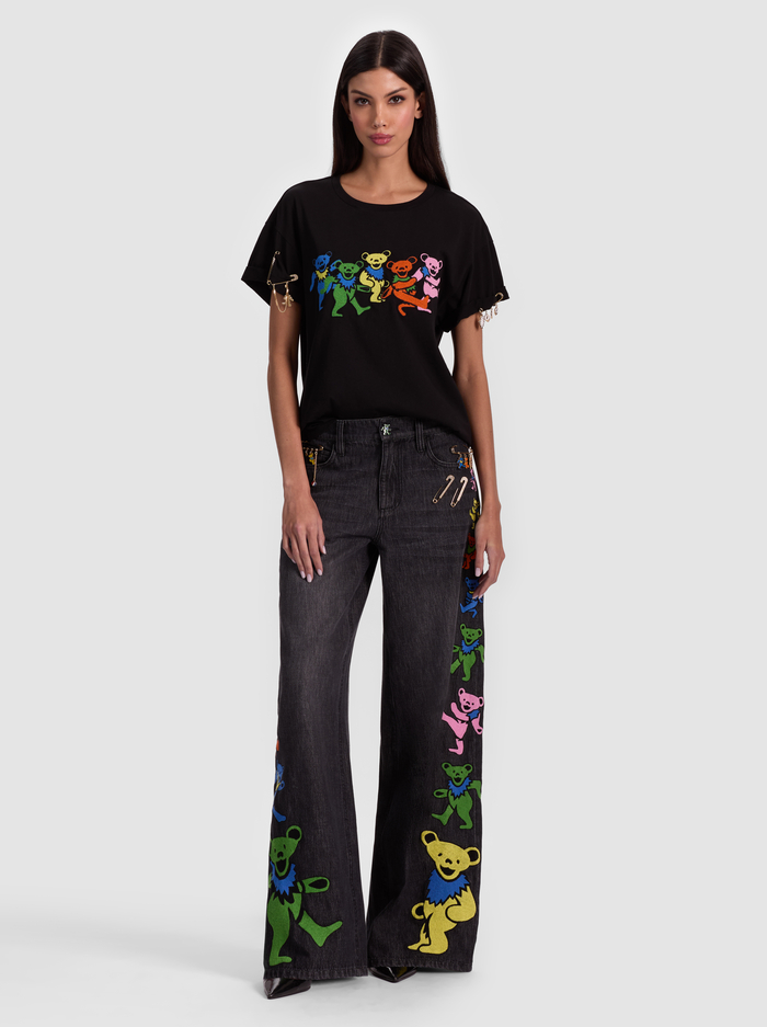 A+O X GRATEFUL DEAD EVAN TEE - GRATEFUL BEARS BLACK image 2 - Alice And Olivia