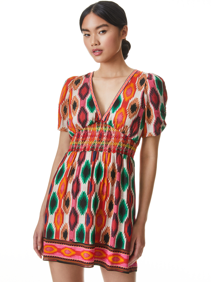 TATIANA MINI DRESS - WARM BREEZE MULTI image 4 - Alice And Olivia