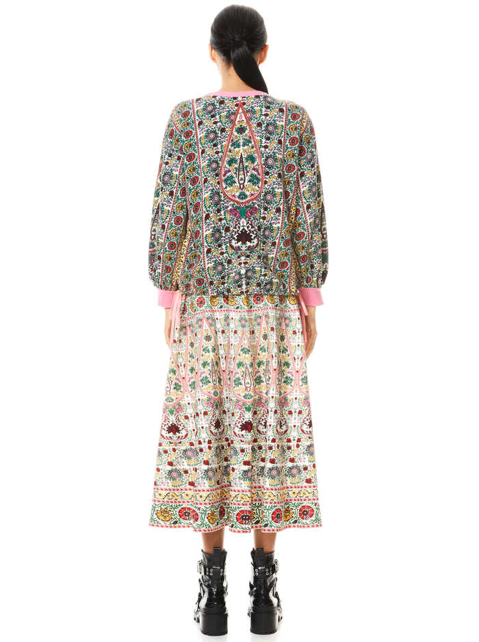 EARLA EMBROIDERED MIDI SKIRT - FLOWER POT ECRU MULTI image 1 - Alice And Olivia