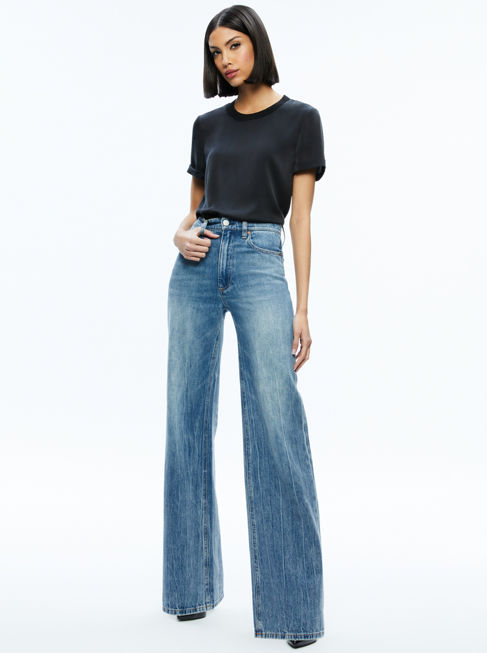 BRADEN RELAXED TEE - BLACK image 2 - Alice And Olivia