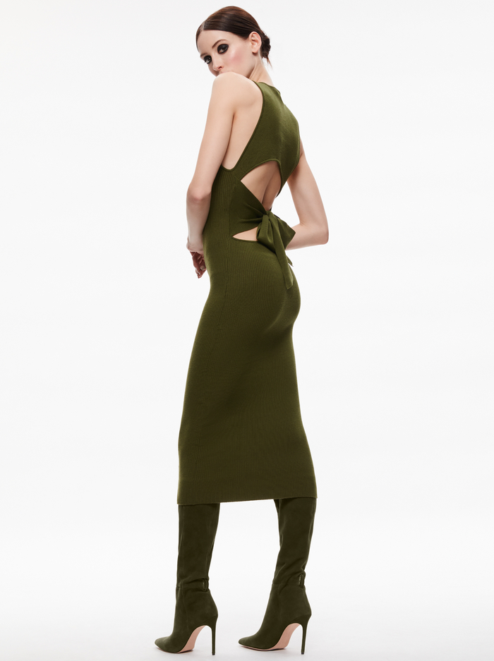 WRIGHT TIE BACK DRESS - OLIVE image 1 - Alice And Olivia