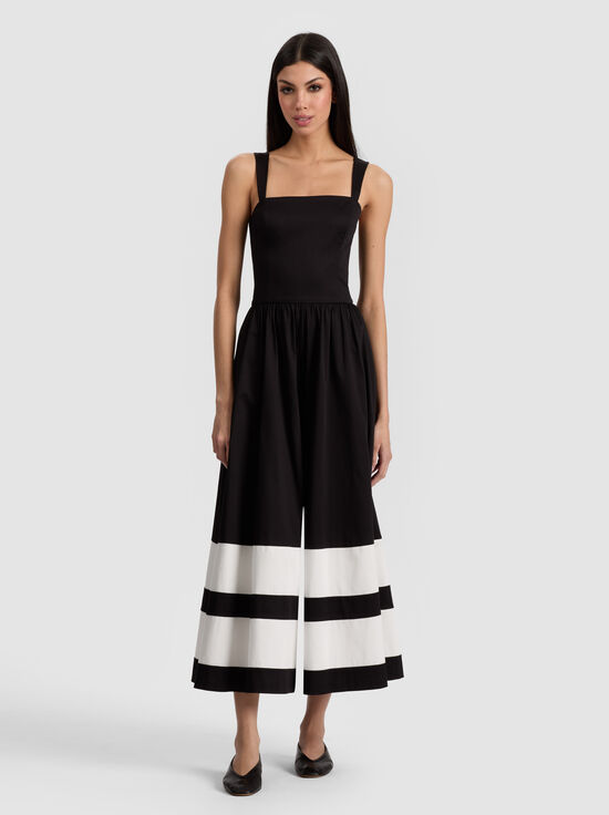 BLACK/OFF WHITE-BELDEN COLORBLOCK JUMPSUIT