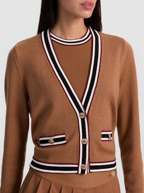 TAN MULTI-KINGSLEY CARDIGAN