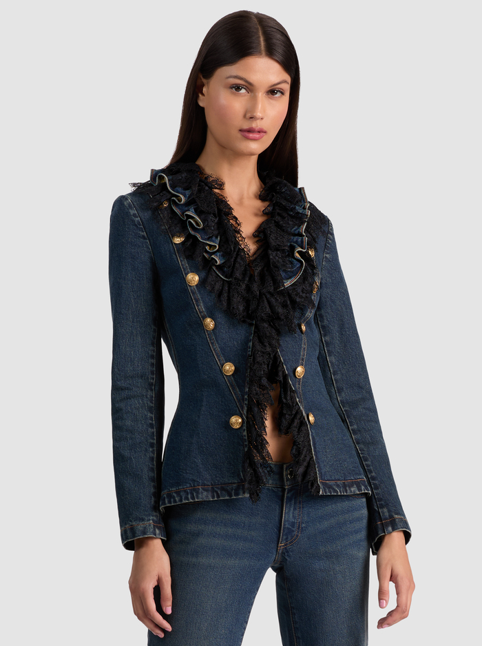 ELMIRA DENIM JACKET - CLEMENTINE TINT - Alice And Olivia
