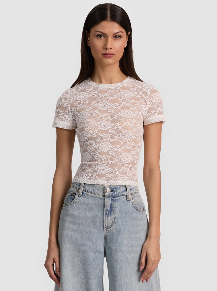 TESS TEE - OFF WHITE - ALICE + OLIVIA