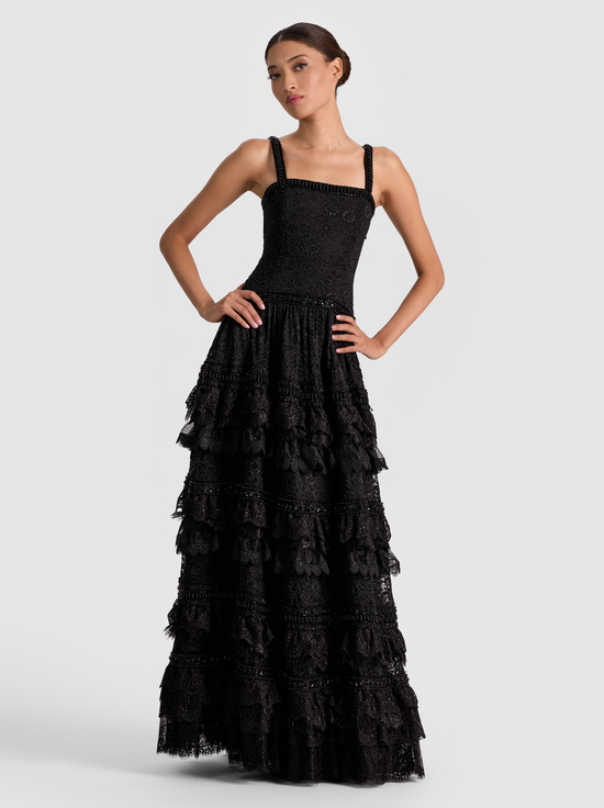 BLACK-ZENA LACE MAXI DRESS