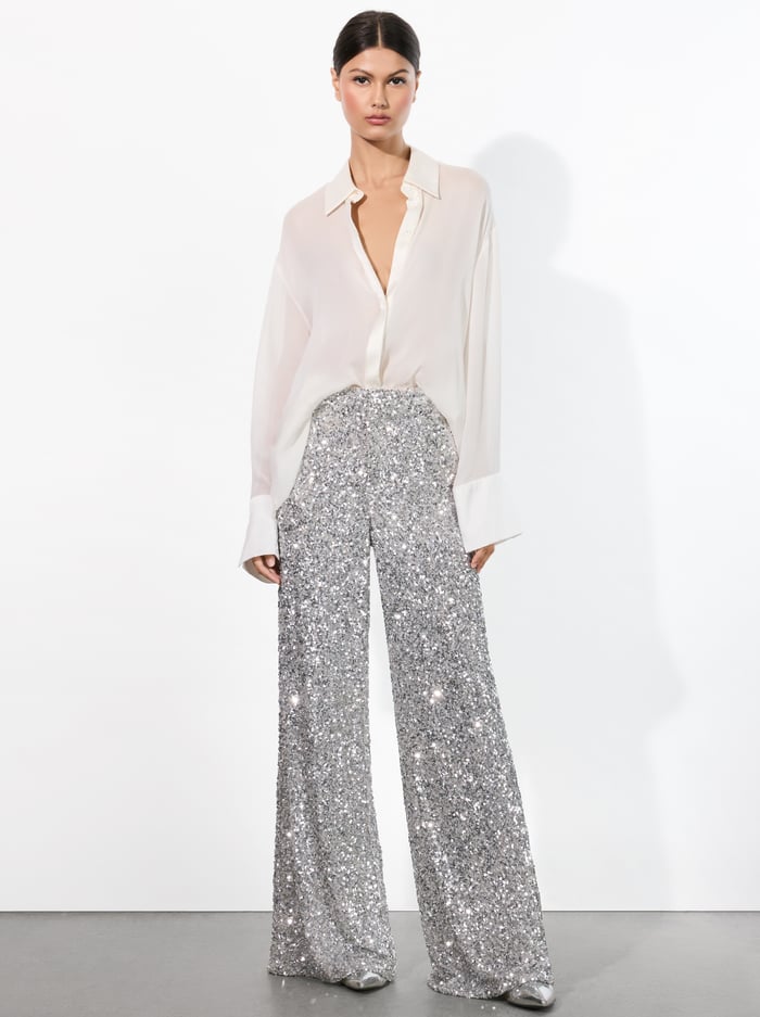 MAME SEQUIN PANT - SILVER image 1 - Alice And Olivia