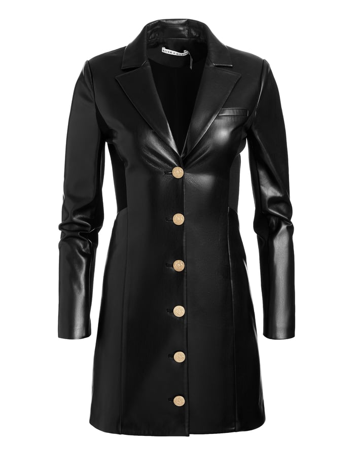 MICHELLE VEGAN BLAZER DRESS - BLACK image 5 - Alice And Olivia