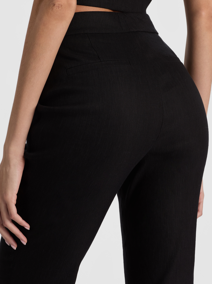 LINDEN LINEN BOOTCUT TROUSER - BLACK image 3 - ALICE + OLIVIA