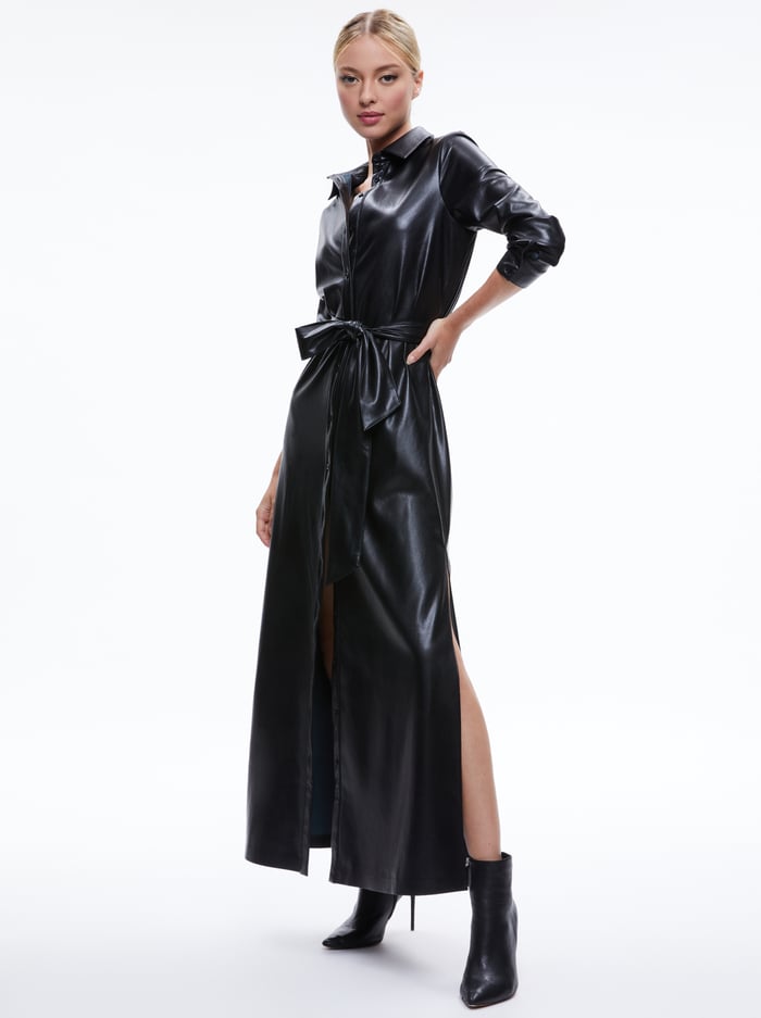 CHASSIDY VEGAN DRESS - BLACK image 4 - Alice And Olivia