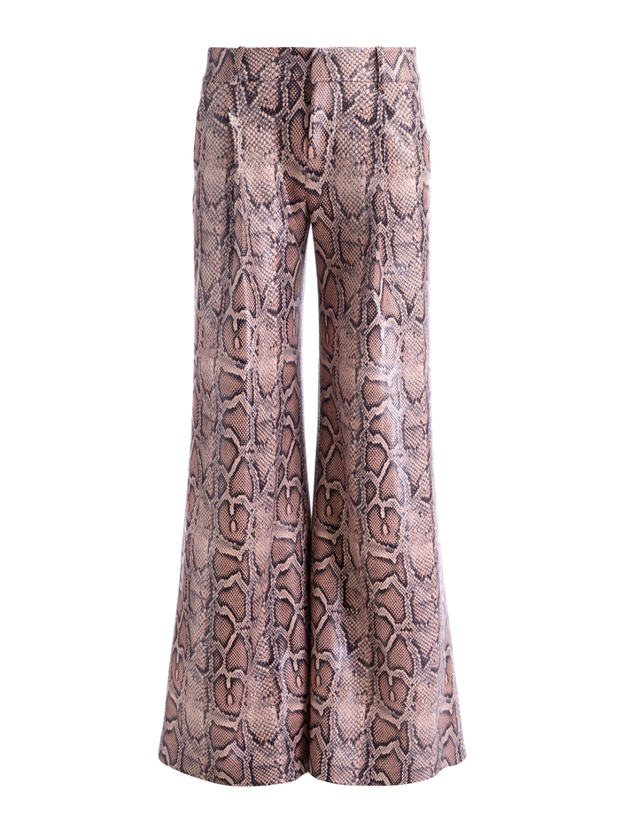 ERIC VEGAN SNAKESKIN PANT - ENGLISH ROSE/BLACK SNAKE image 5 - ALICE + OLIVIA