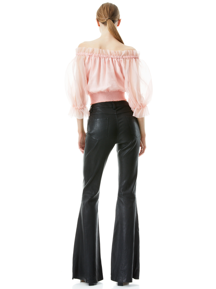 BRENT LEATHER BELL PANT - BLACK image 1 - Alice And Olivia