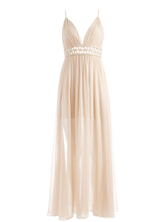 RYA CUT OUT MAXI DRESS - ALMOND image 5 - Alice And Olivia