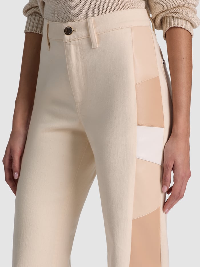 BEAUTIFUL VEGAN PATCHWORK JEAN - OFF WHITE/MULTI image 3 - ALICE + OLIVIA