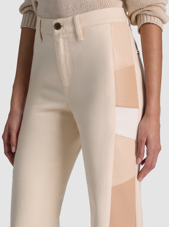 OFF WHITE/MULTI-BEAUTIFUL VEGAN PATCHWORK JEAN