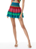 BETHIE SMOCKED TIERED MINI SKIRT - CABO STRIPE/MULTI