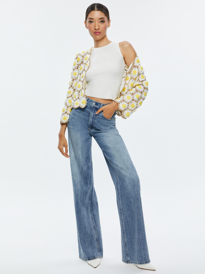 ANDERSON DAISY CROCHET CARDIGAN - MULTI image 4 - Alice And Olivia